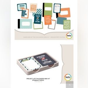 Project Life Childhood Mini Kit Bridgeport Edition Scrapbooking Cards